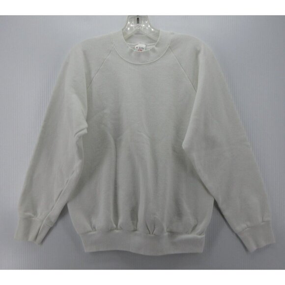 VINTAGE Fruit Of The Loom Sweatshirt Medium Blank 80s 50/50 USA * - Picture 1 of 10